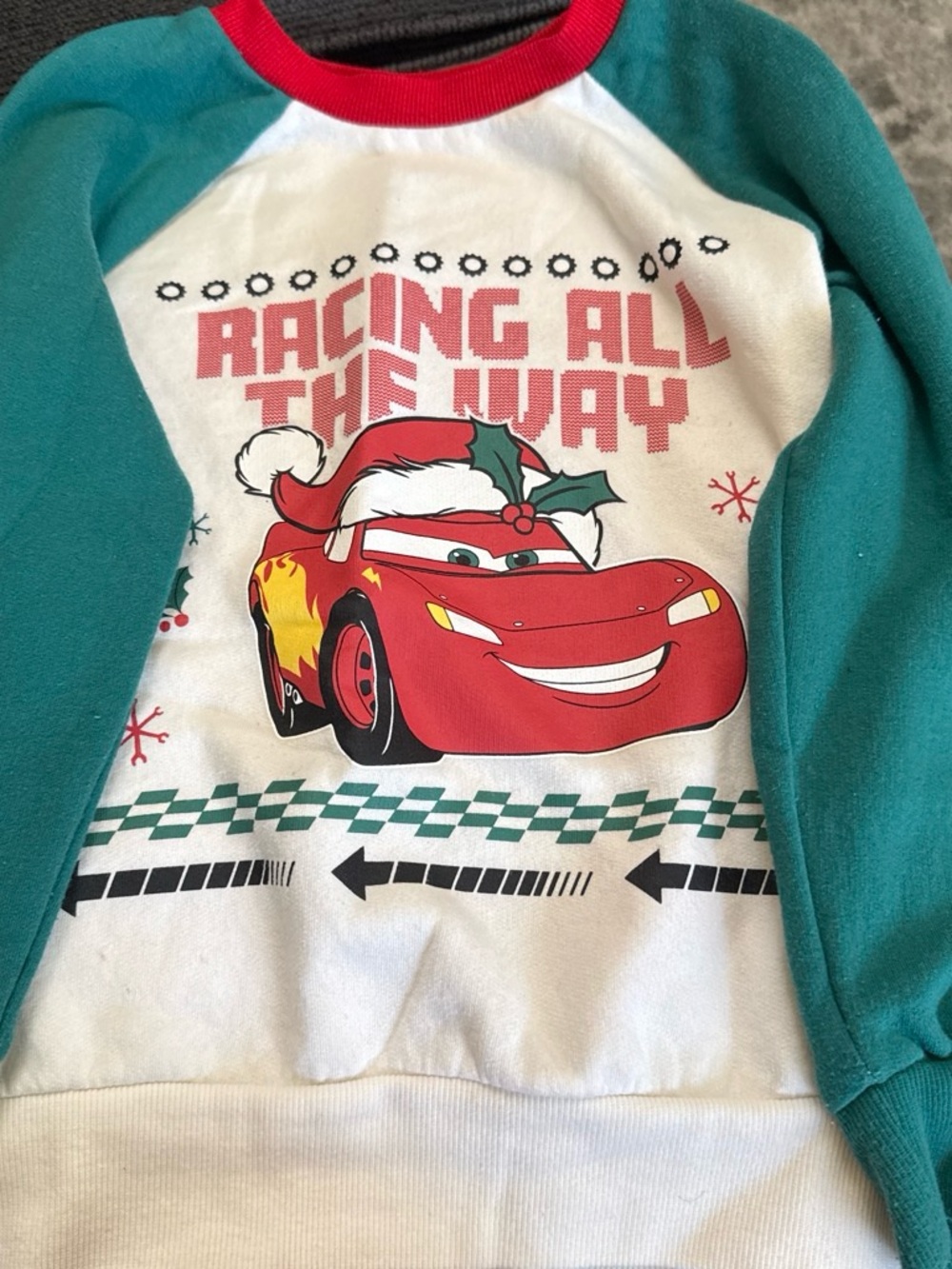 Kohl's Red & Teal Racing Car Holiday Sweatshirt
